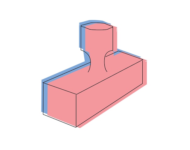 Elemento de vector de imágenes prediseñadas de sello de goma de dibujo de ilustración vector gratuito