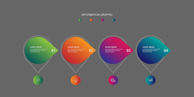 Elemento de vector de plantilla infográfica con 4 pasos.