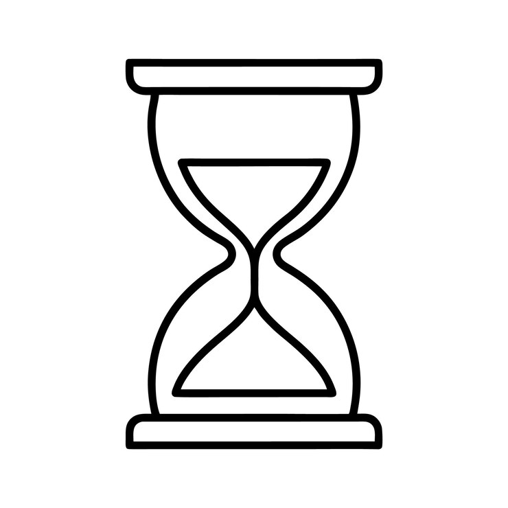 Elemento vectorial de arte de línea de reloj de arena clásico