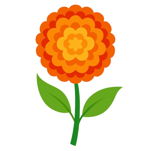 Elemento vectorial artístico de la línea de flores de Marigold
