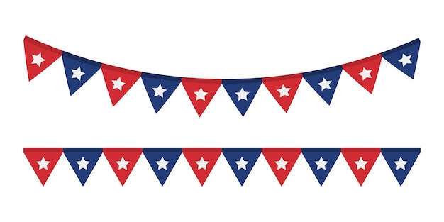 Elemento vectorial de la bandera de los Estados Unidos para la festividad nacional de los Estados Unidos