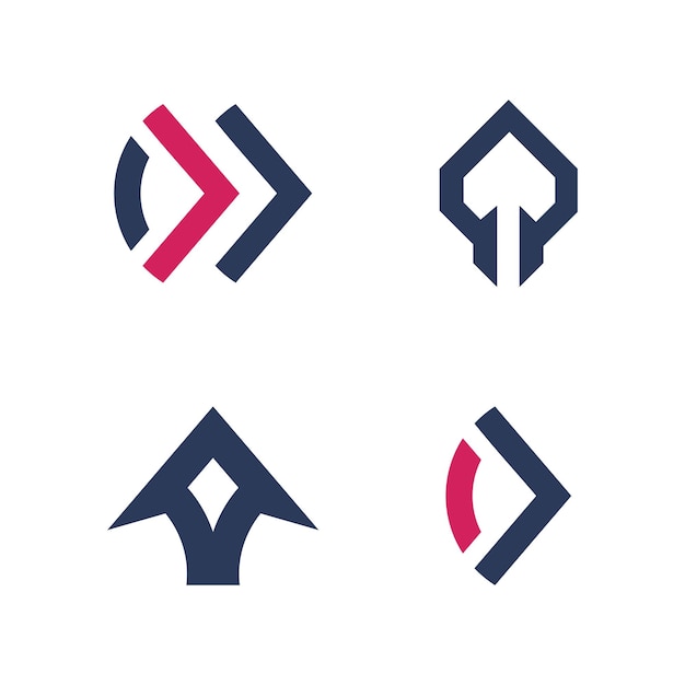 Elemento vectorial de diseño de logotipo de flecha con estilo moderno