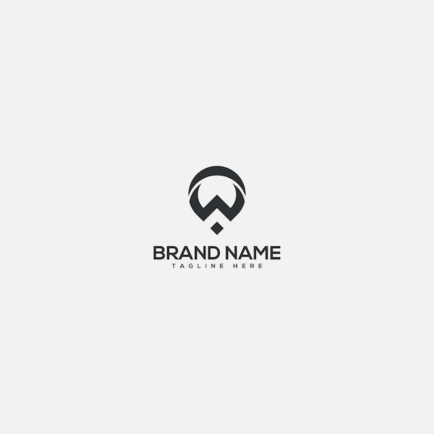 Elemento vectorial del diseño del logotipo de la ubicación de la letra W