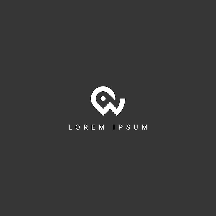 Vector elemento vectorial de diseño del logotipo de ubicación de la letra w