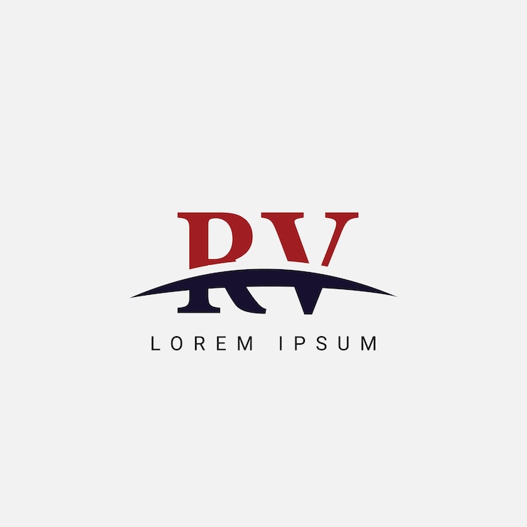 Vector el elemento vectorial del logotipo de estilo monograma moderno de la letra rv del alfabeto vr