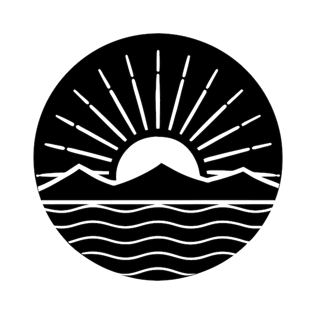 Elemento vectorial negro de alta resolución Laurel Sunrise