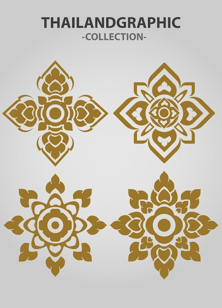 Elemento vectorial ornamento decorativo étnico ilustración étnica tailandesa