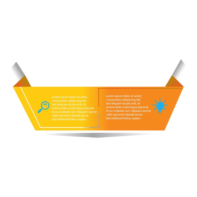 Elemento vectorial de la plantilla de infografía de proceso en dos pasos