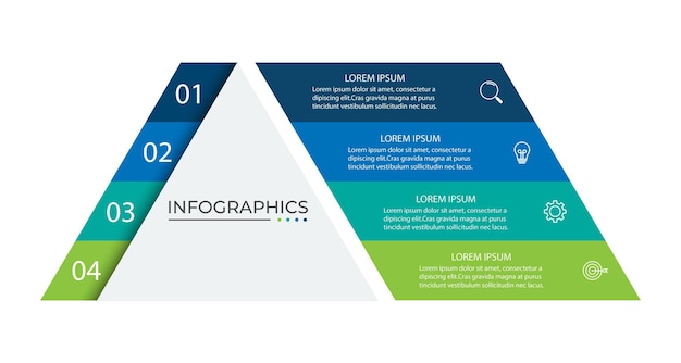 Elemento vectorial de la plantilla de infografía de proceso en tres pasos
