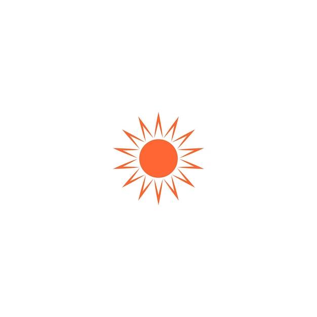 Elemento vectorial del sol decoración de color naranja