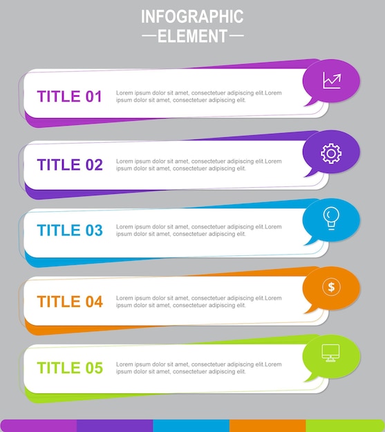 Elemento vectorial único de la infografía de PowerPoint