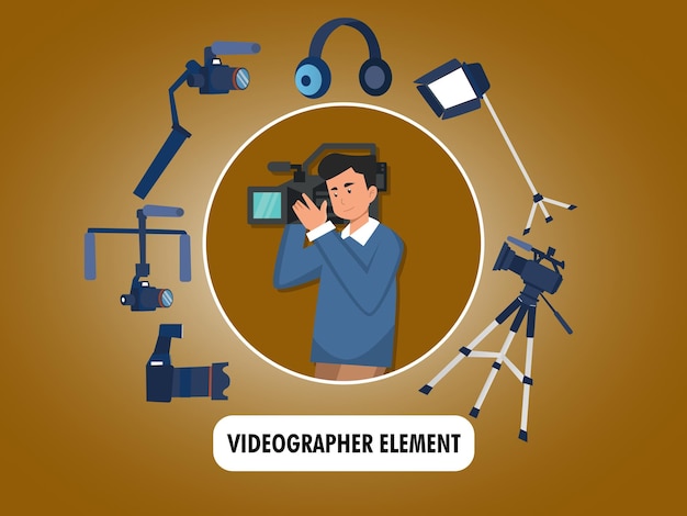 Vector elemento de videógrafo