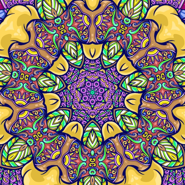 Elemento vintage detallado y hermoso mandala patrón fondo premium vector