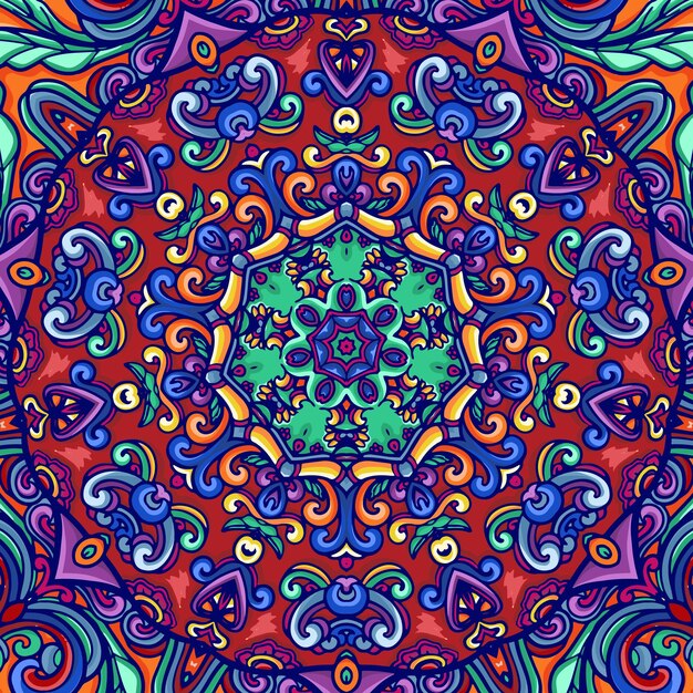 Elemento vintage hermoso papel tapiz mandala patrón fondo premium vector ilustración