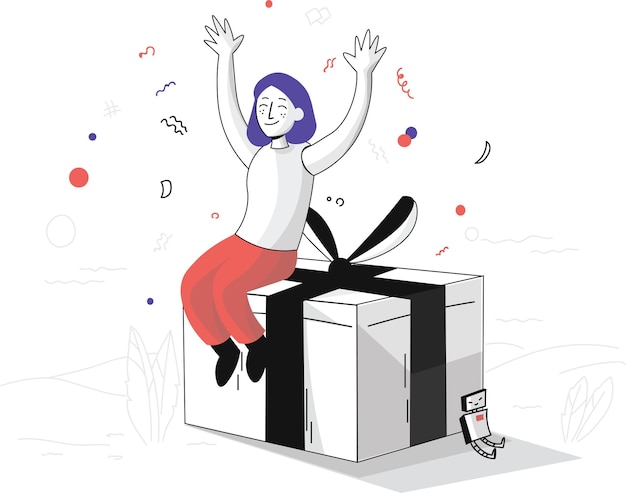 elemento visualización ilustración digital gráficos conocimiento gráfico invitación chica negocio