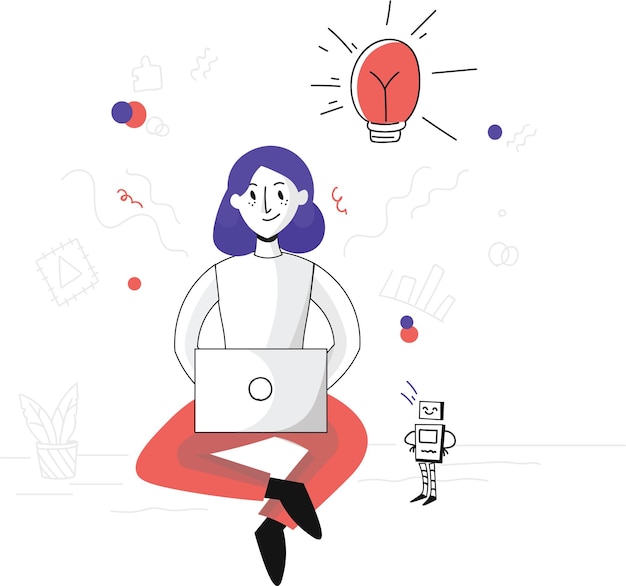 elemento visualización ilustración digital gráficos conocimiento gráfico invitación chica negocio