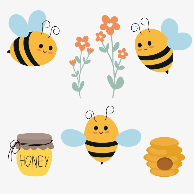 Los elementos de las abejas lindas