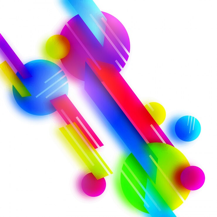 Vector los elementos abstractos coloridos creativos diseñan con las rayas geométricas y los círculos.
