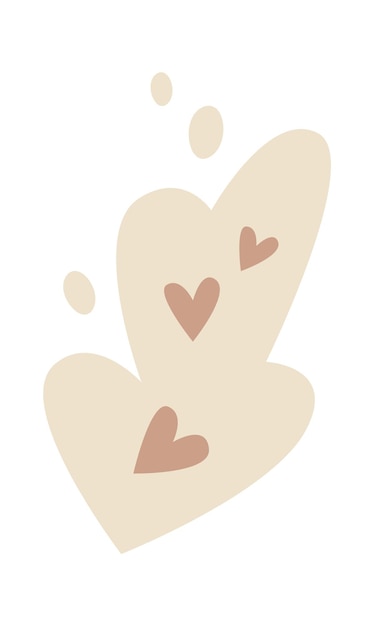 Elementos abstractos de corazones dibujados a mano
