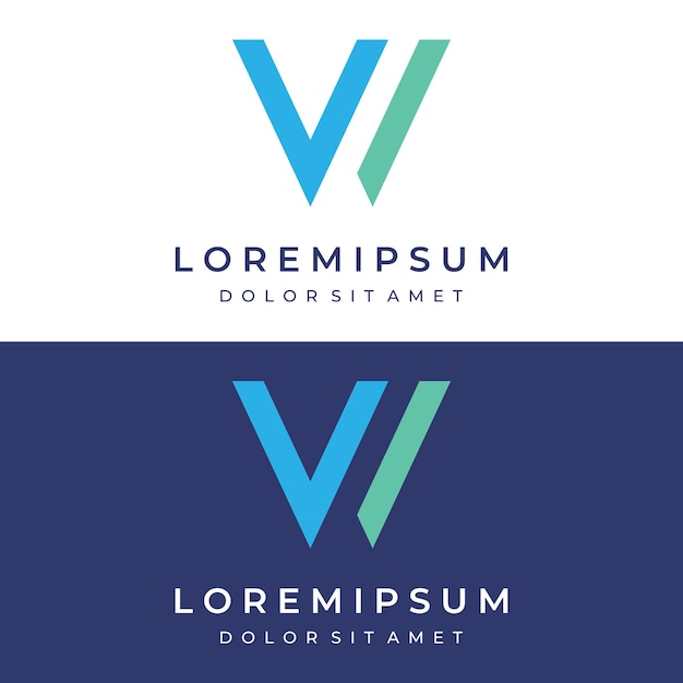 Elementos abstractos de diseño de logotipos del monograma o geometría inicial de la letra W que son lujosos y elegantesLogos para empresas y empresas de tarjetas de visita