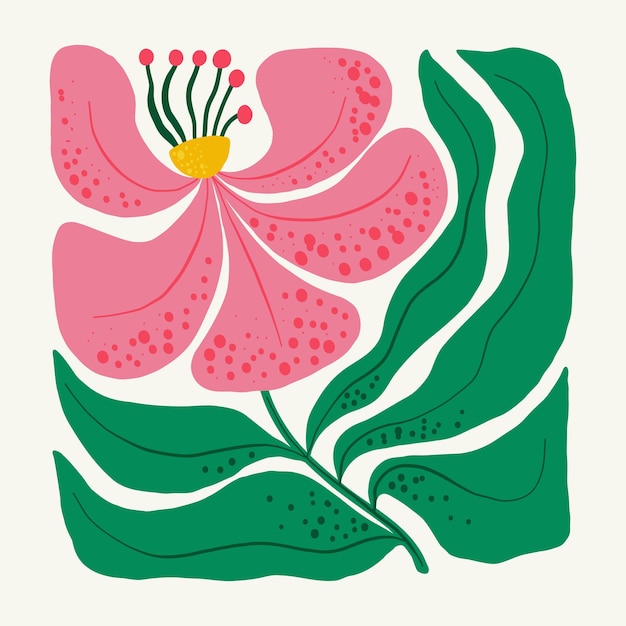 Elementos abstractos florales Composición botánica Moderno estilo minimalista Matisse