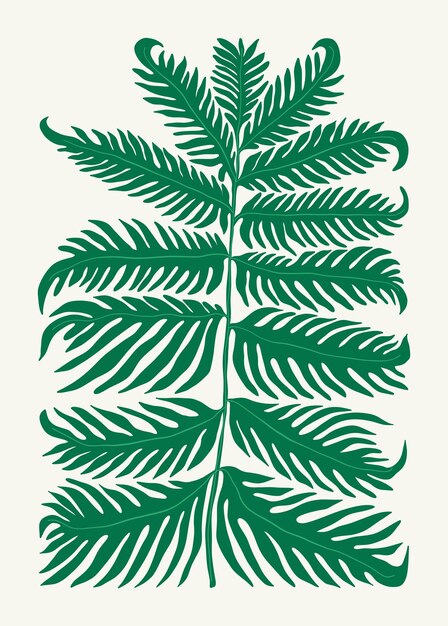Elementos abstractos florales composición botánica tropical estilo minimalista moderno y de moda de Matisse