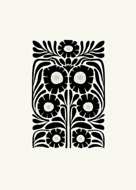 Elementos abstractos florales oscuros Composición botánica Estilo minimalista moderno y de moda