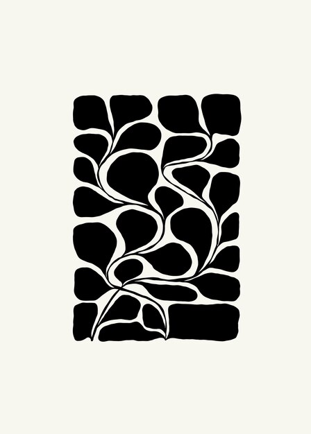 Elementos abstractos florales oscuros Composición botánica Estilo minimalista moderno y de moda