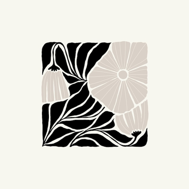 Elementos abstractos florales oscuros Composición botánica Estilo minimalista moderno y de moda