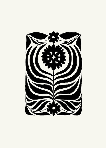 Elementos abstractos florales oscuros Composición botánica Estilo minimalista moderno y de moda