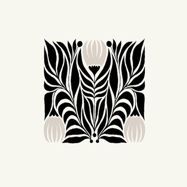 Elementos abstractos florales oscuros Composición botánica Estilo minimalista moderno y de moda