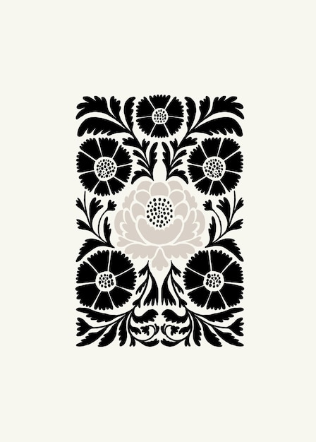 Elementos abstractos florales oscuros Composición botánica Estilo minimalista moderno y de moda
