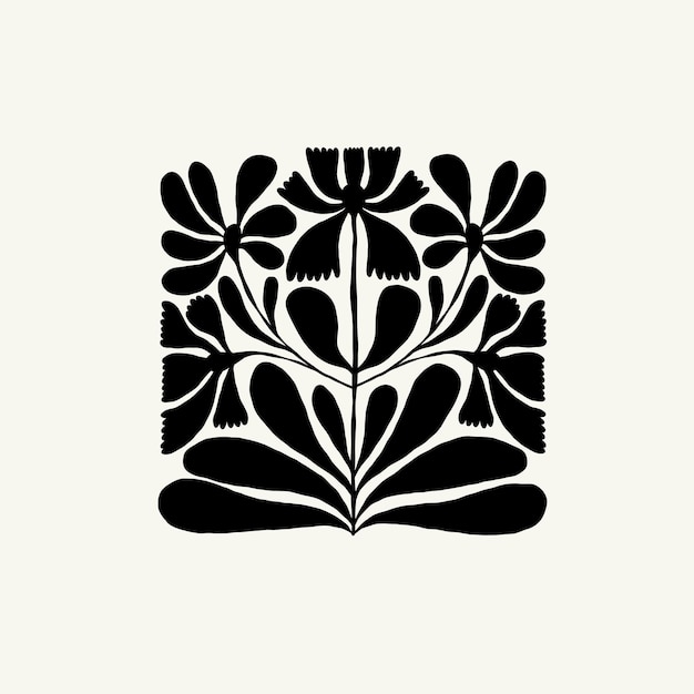Elementos abstractos florales oscuros Composición botánica Estilo minimalista moderno y de moda