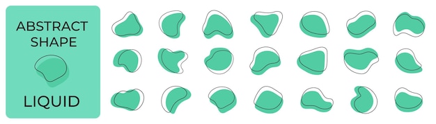 Elementos abstractos de forma líquida Conjunto de forma líquida Ilustración vectorial