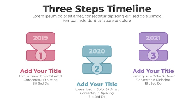 Vector elementos abstractos de gráfico y diagrama de línea de tiempo con infografía de 3 pasos