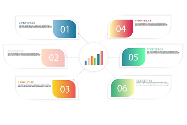 Elementos abstractos Infografía forma de rectángulo vector de datos Plantilla Concepto de proceso Paso para la estrategia