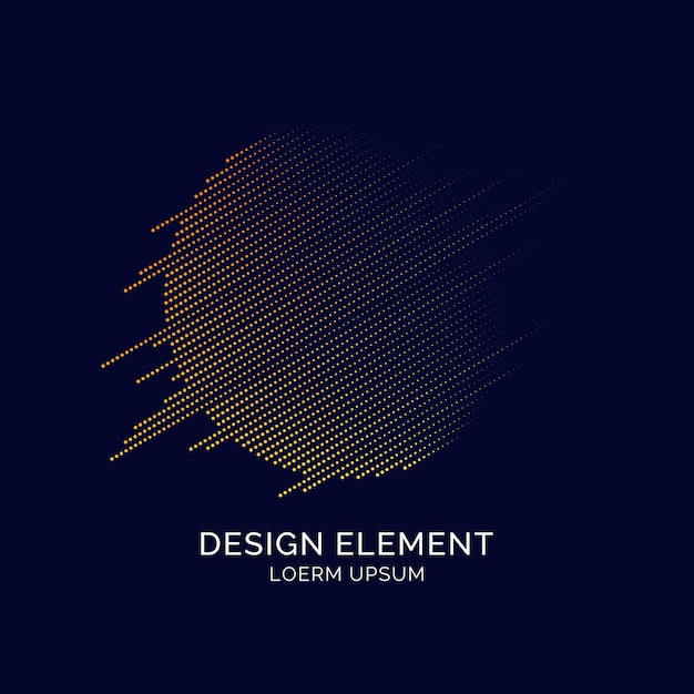 Elementos abstractos con partículas y líneas dinámicas. Ilustración de vector de estilo plano minimalista