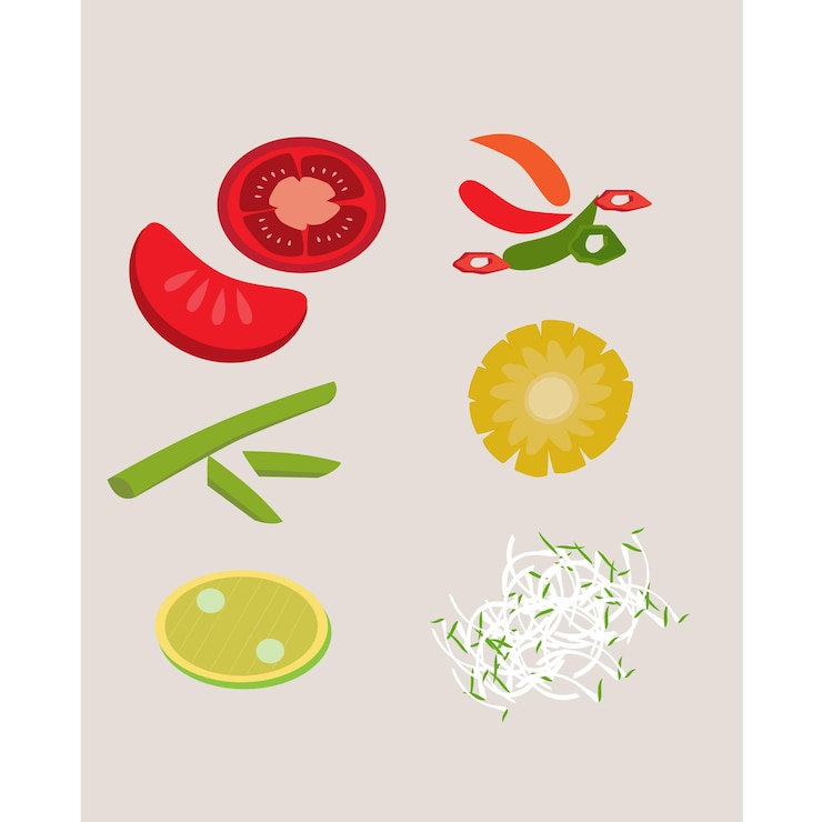 Vector elementos alimentarios, diseño plano