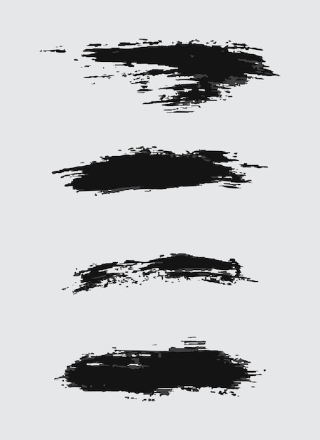 Elementos artísticos sucios aislados sobre un fondo blanco
