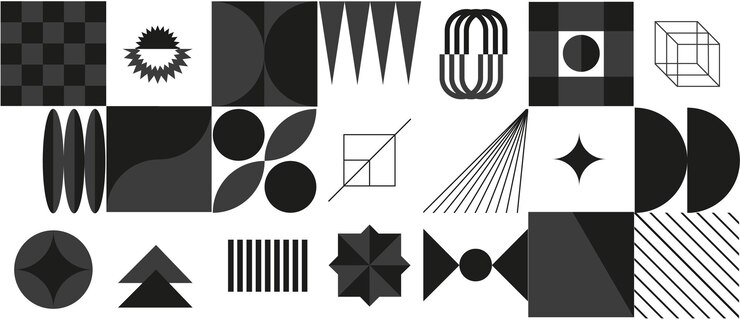 Elementos de la Bauhaus Formas abstractas geométricas modernas Elementos Y2k Ilustración vectorial EPS10