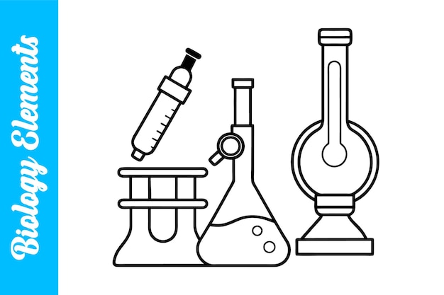 Elementos de biología con colecciones de vectores editables