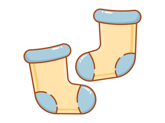 Elementos de los calcetines para bebés Ilustración de la ducha para bebés