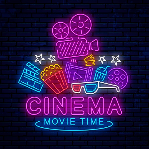 elementos de cine de neón