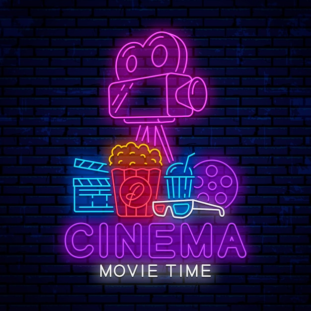 elementos de cine de neón