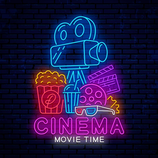 elementos de cine de neón