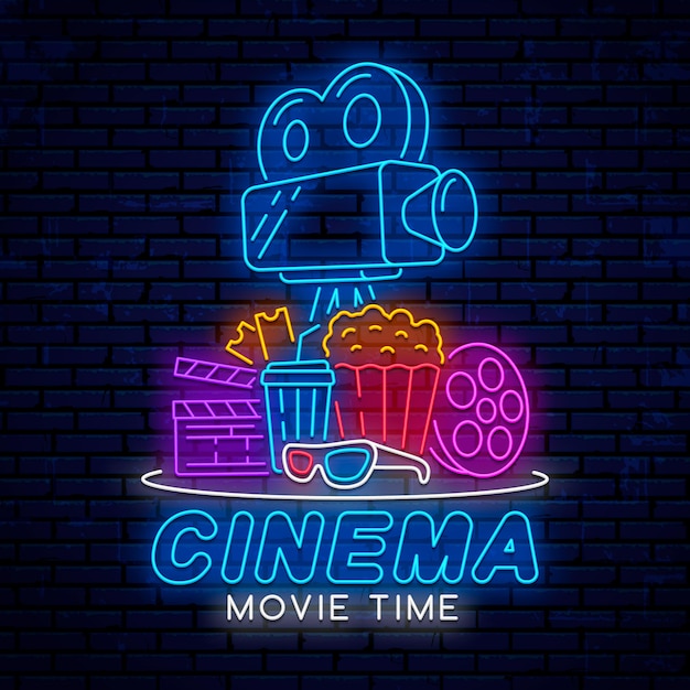 elementos de cine de neón