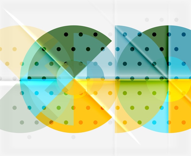 Elementos circulares en el diseño de plantillas geométricas vectoriales de fondo negro