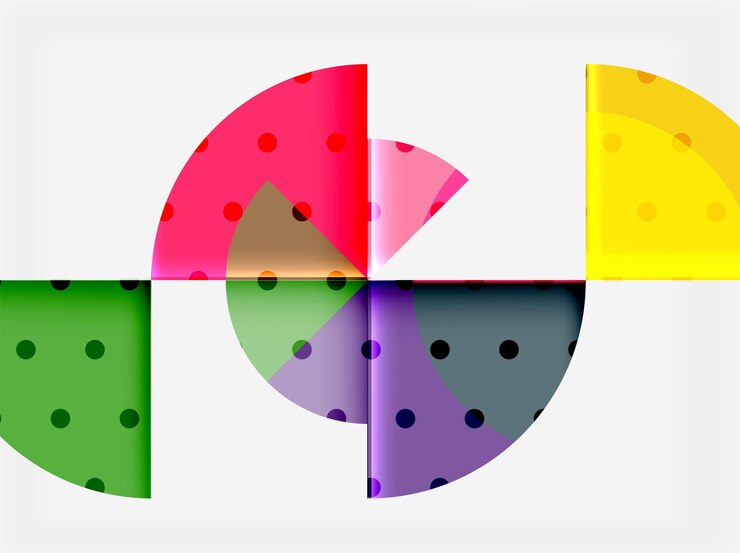 Vector elementos circulares en el diseño de plantillas geométricas vectoriales de fondo negro