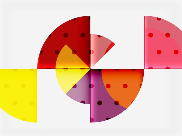 Elementos circulares sobre fondo negro, diseño de plantilla geométrica vectorial