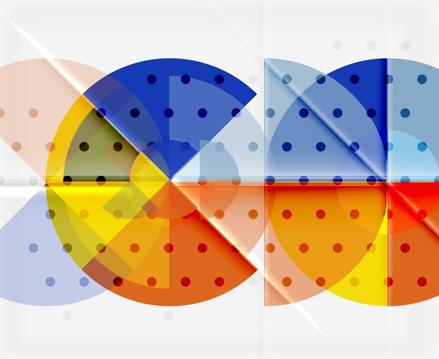 Elementos circulares sobre fondo negro, diseño de plantilla geométrica vectorial